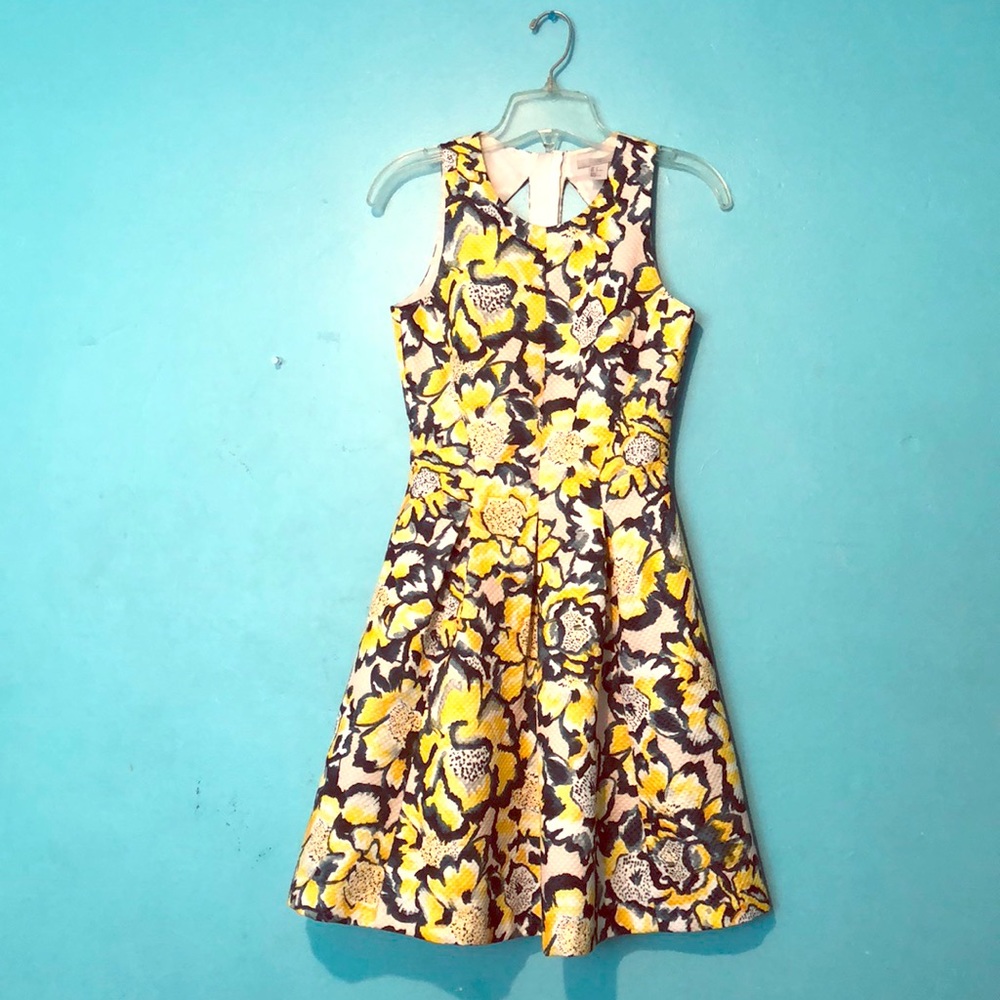 Yellow poppy print dress